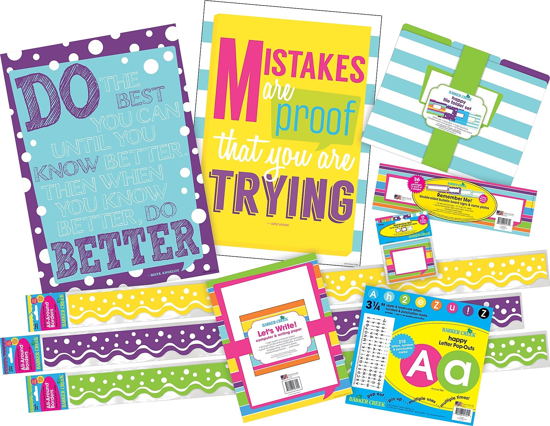 Barker Creek You Are Trying Décor Set (Happy), 394 Pieces/Set (BC3733)