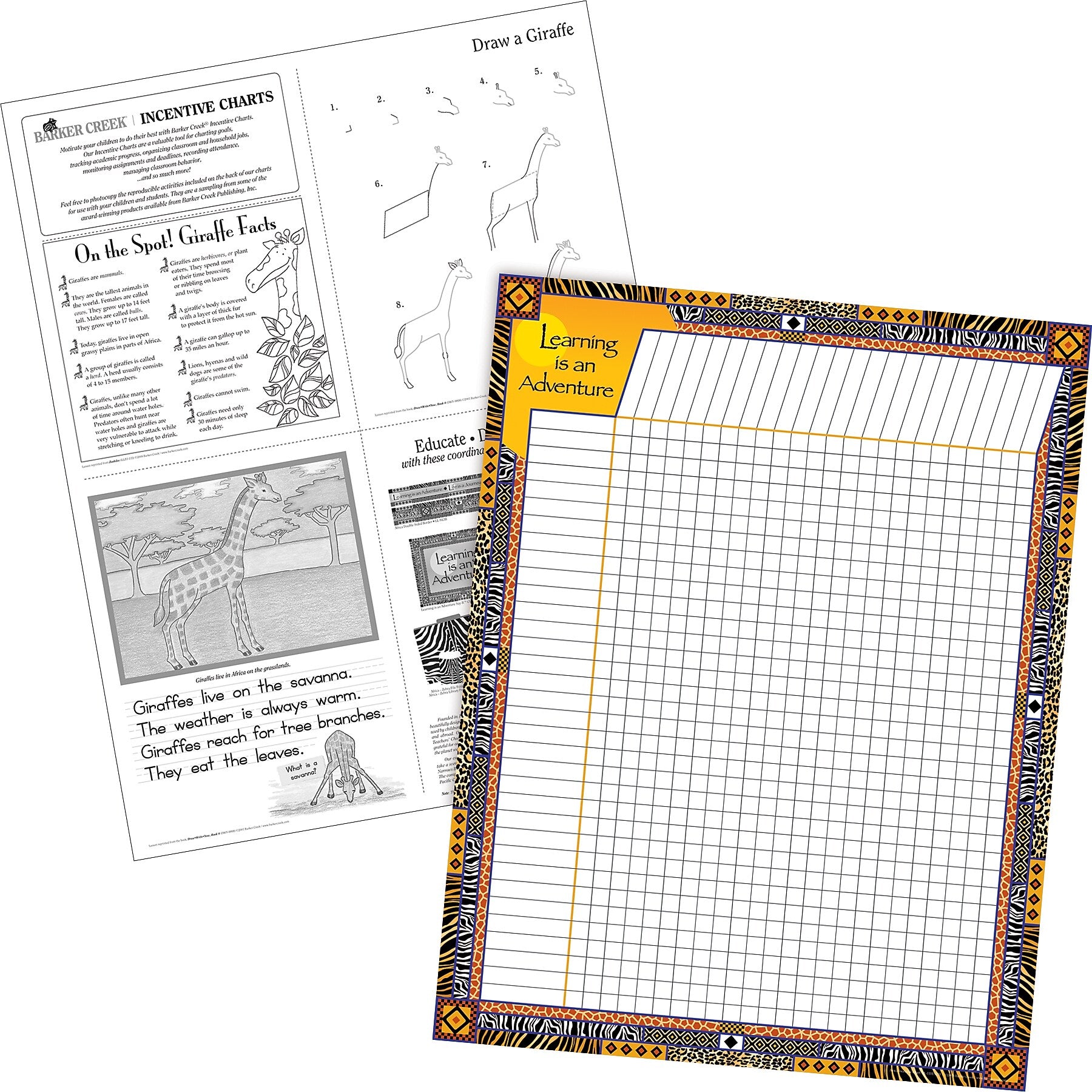 Barker Creek Elementary-Middle School Incentive Chart Set, 17" x 22", Multicolored, 4/Set (BC3735)