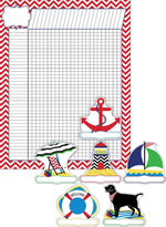 Barker Creek Nautical Chevron Incentive Chart and Accent Set, Multicolored, 37 Pieces/Set (BC3738)