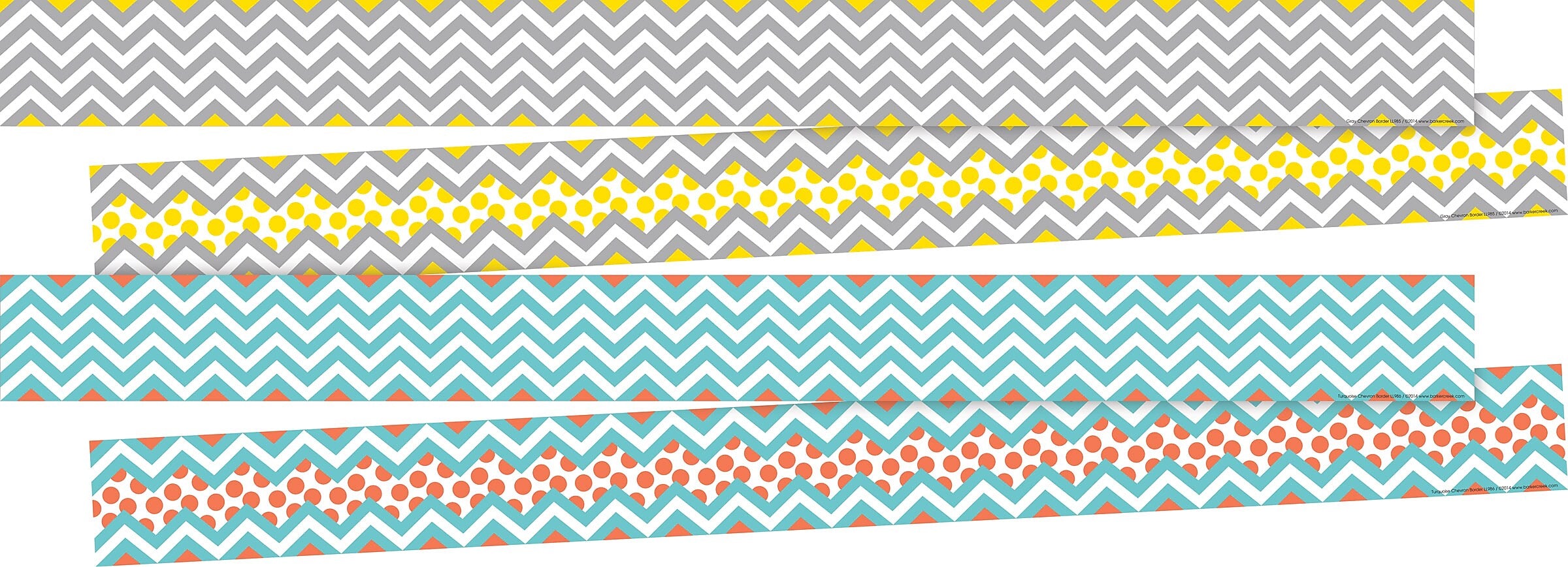 Barker Creek Double-Sided Border Set, 35" x 3", Chevron Beautiful, 2 designs, 24/Set (BC3739)