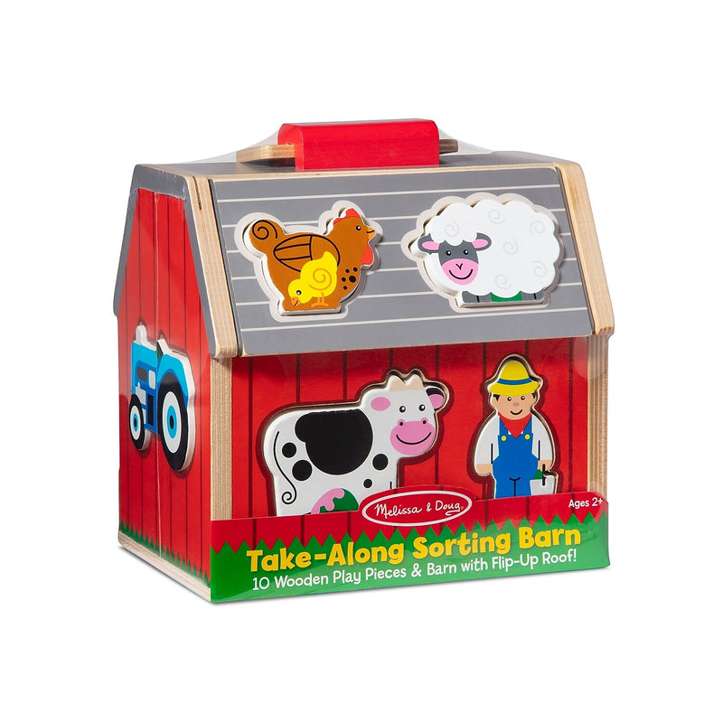 Melissa & Doug Wooden Take-Along Sorting Barn Toy (30149)