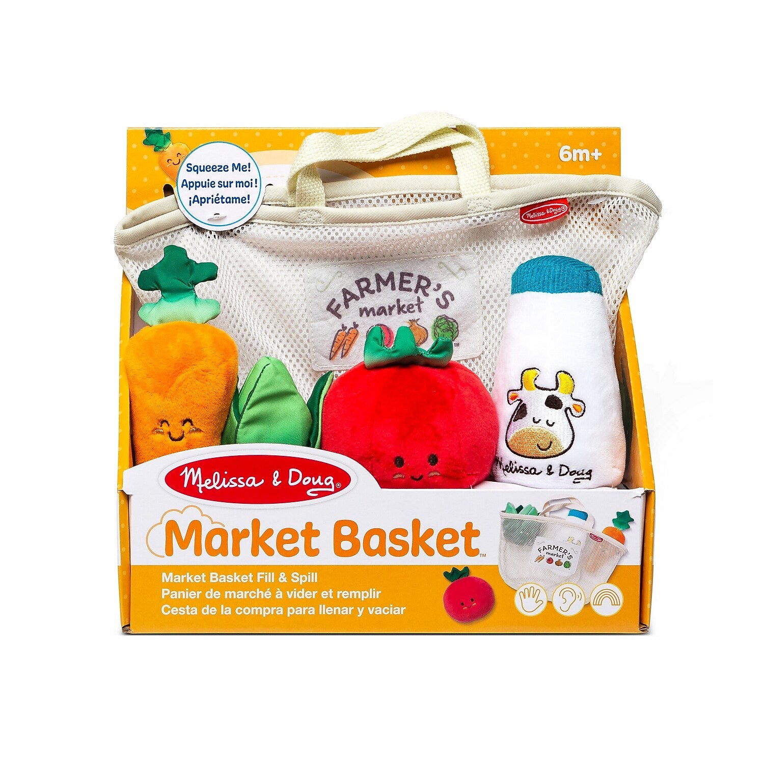 Melissa & Doug Multi-Sensory Market Basket Fill & Spill Infant Toy (30730)