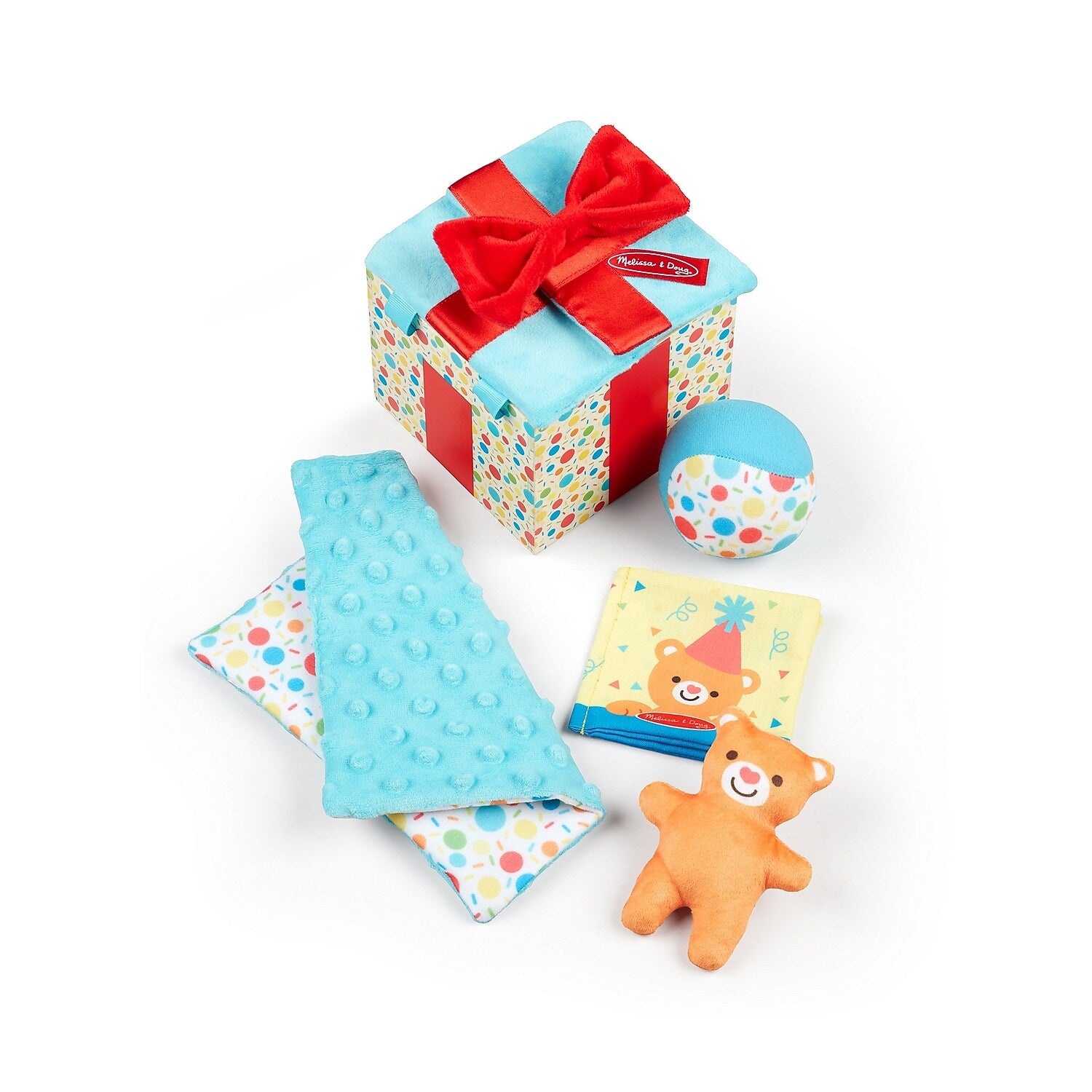 Melissa & Doug Wooden Surprise Gift Box Infant Toy, 5 Pieces (30731)