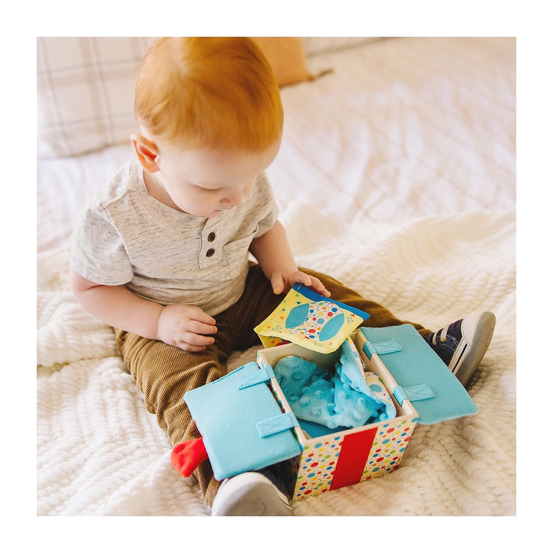 Melissa & Doug Wooden Surprise Gift Box Infant Toy, 5 Pieces (30731)