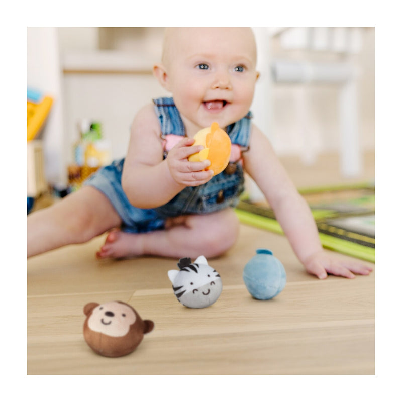 Melissa & Doug Rollables Safari Friends Infant and Toddler Toy, 4 Pieces (30733)