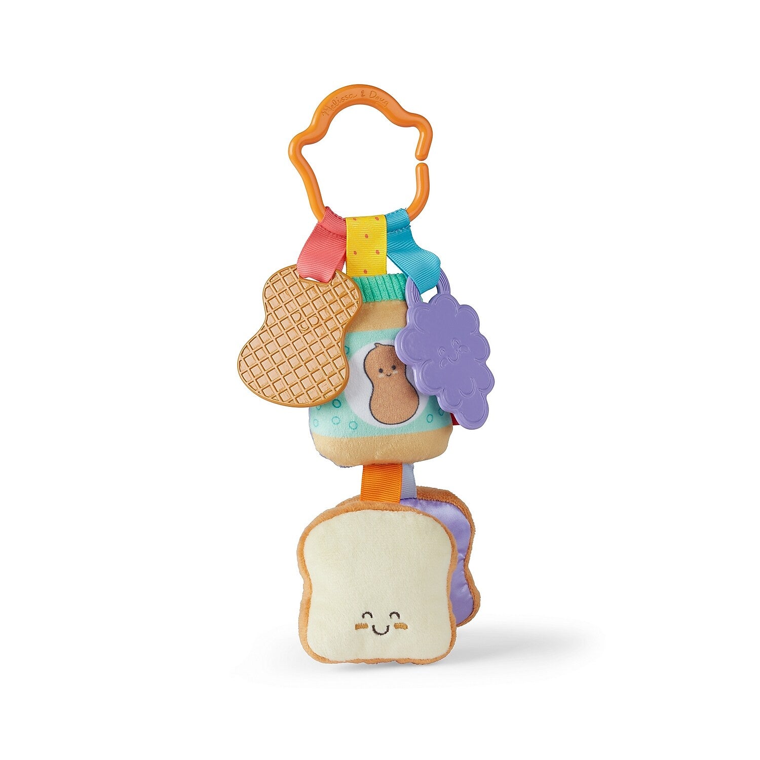 Melissa & Doug Multi-Sensory PB&J Take-Along Clip-On Infant Toy (30742)