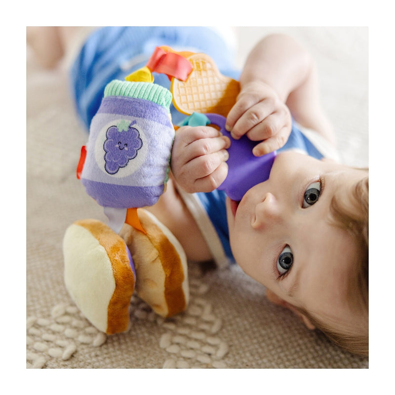 Melissa & Doug Multi-Sensory PB&J Take-Along Clip-On Infant Toy (30742)