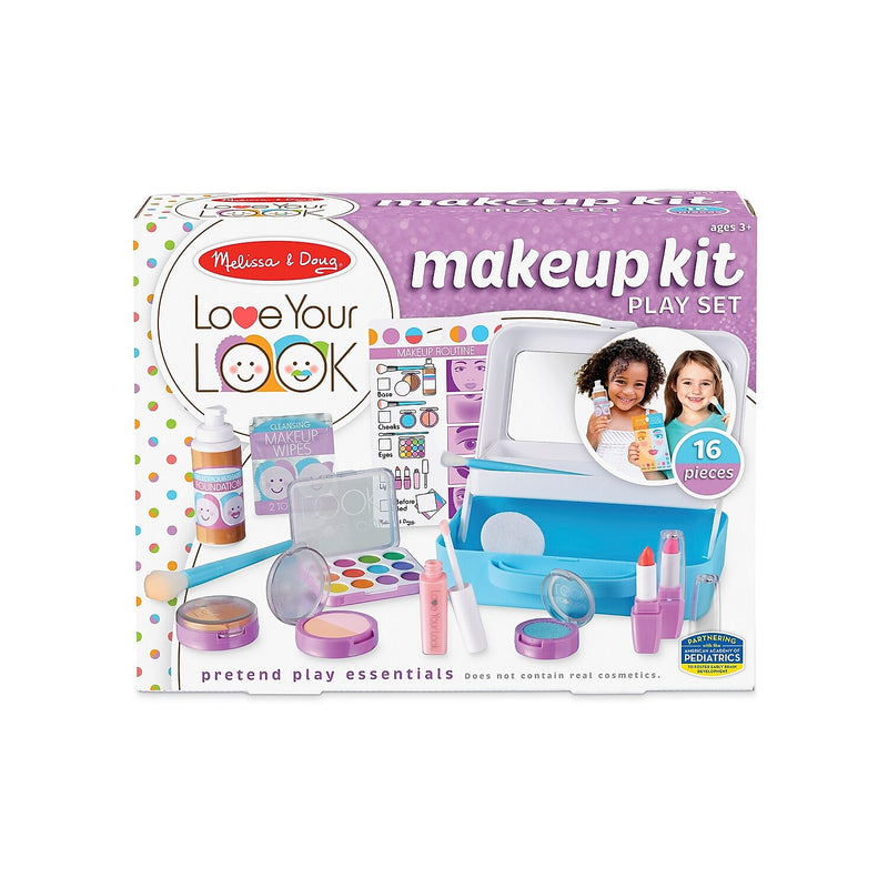 Melissa & Doug Love Your Look Pretend Makeup Kit Play Set, 16 Pieces (30142)