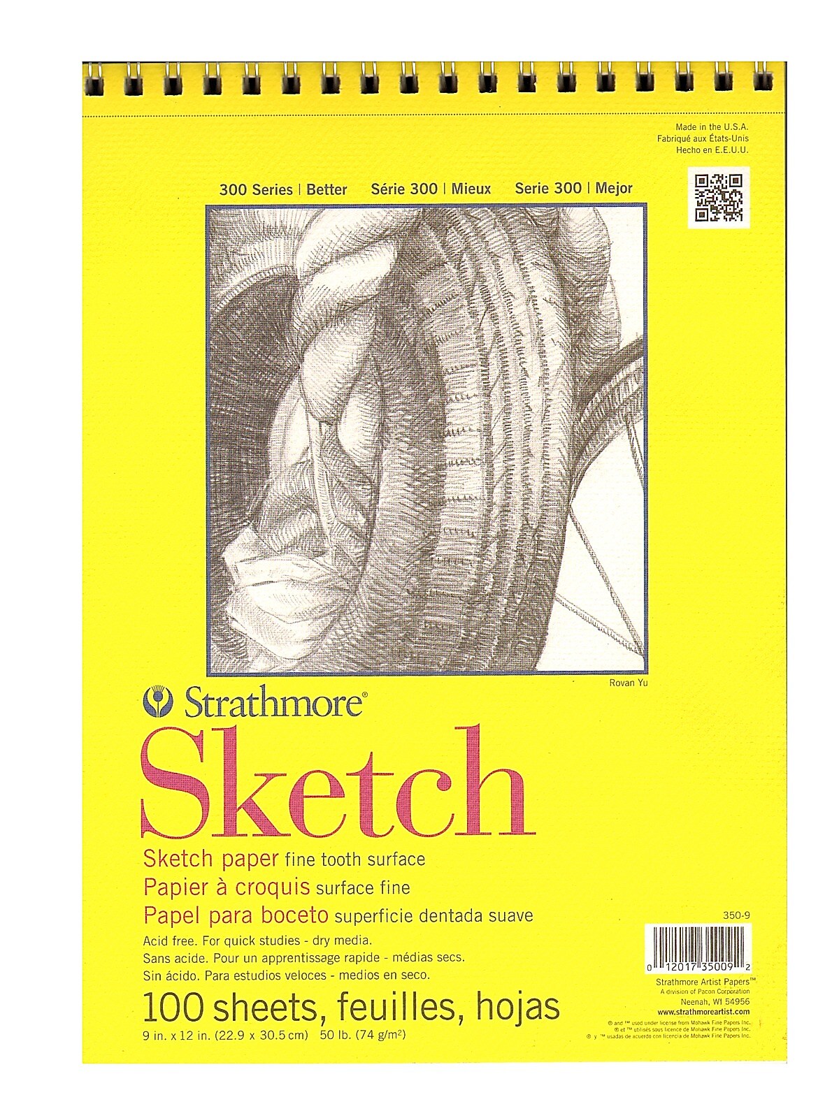 Strathmore 300 Series 12" x 9" Sketch Pad, 100 Sheets/Pad (26777-PK2)