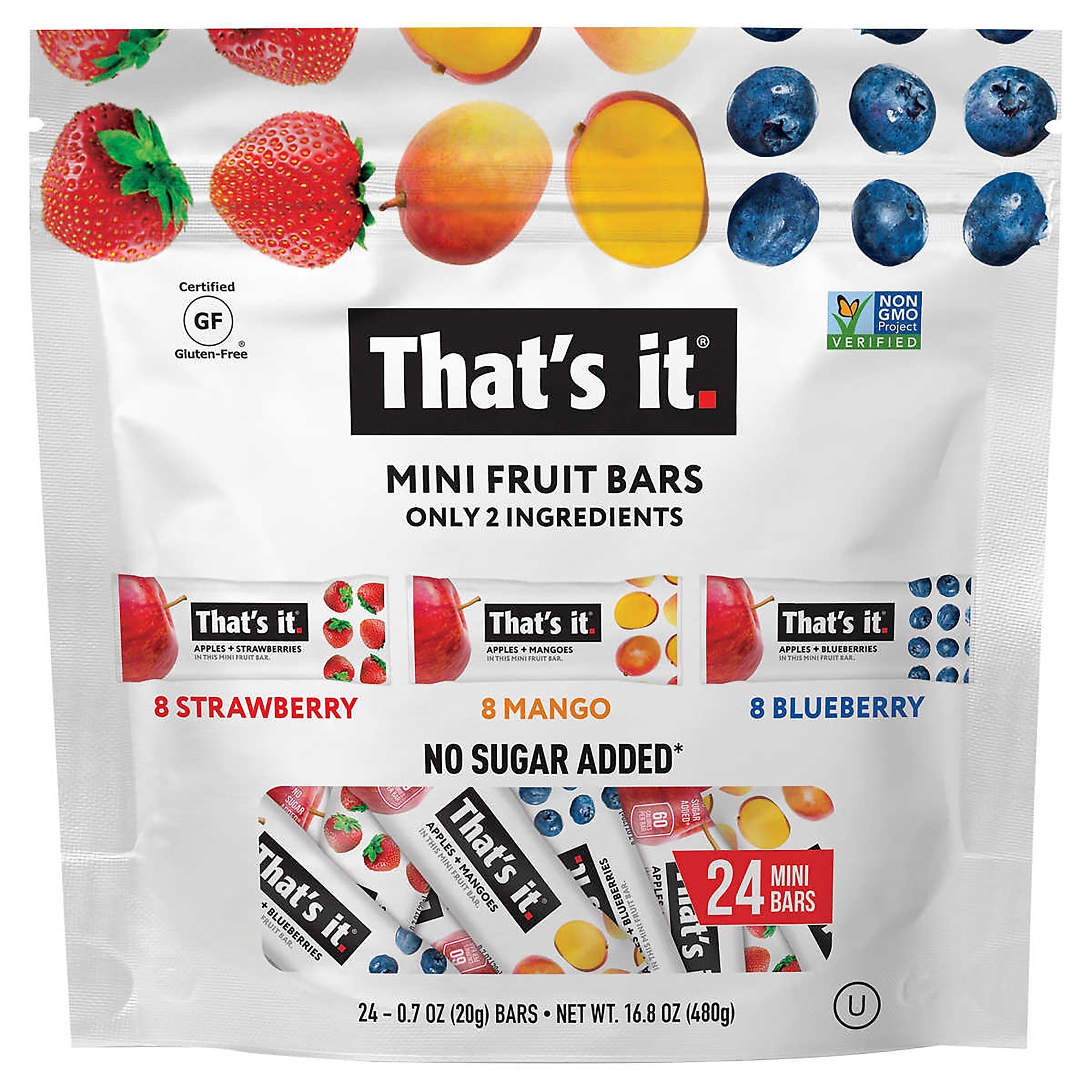 That's it Gluten Free Mini Fruit Bars Variety Pack, 16.8 oz.., 24/Pack (220-02260)