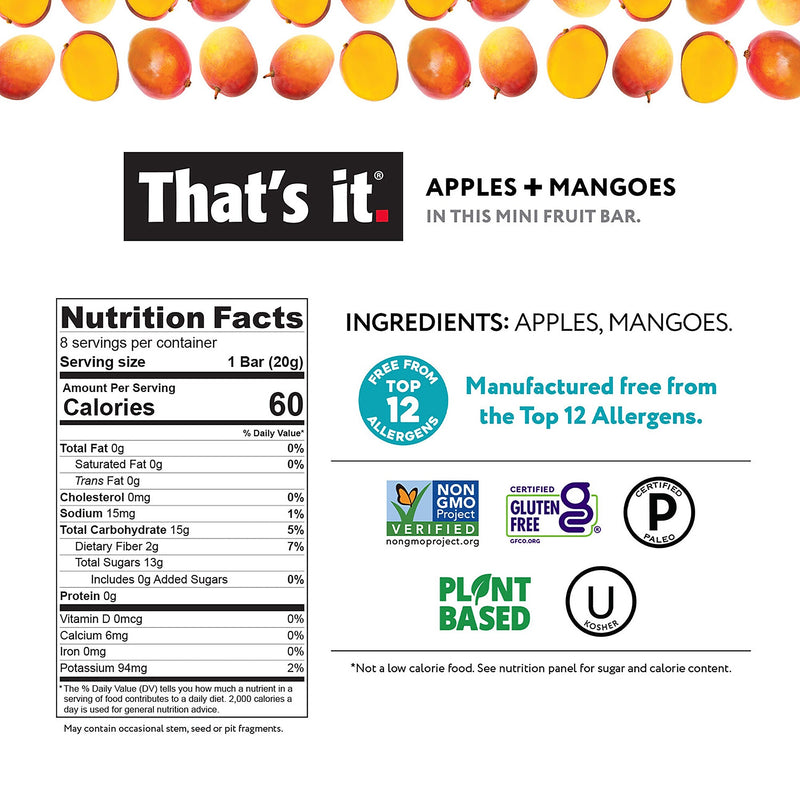 That's it Gluten Free Mini Fruit Bars Variety Pack, 16.8 oz.., 24/Pack (220-02260)