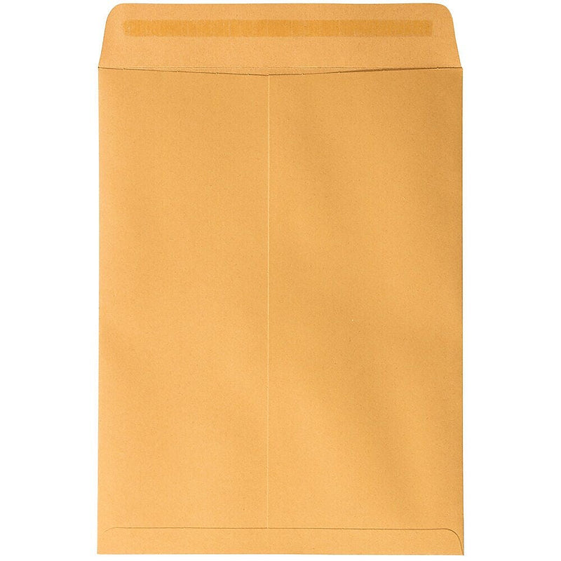 JAM Paper Open End Envelopes, Peel & Seal, 9 x 12, Brown Kraft, 250 Pack (75456-250)