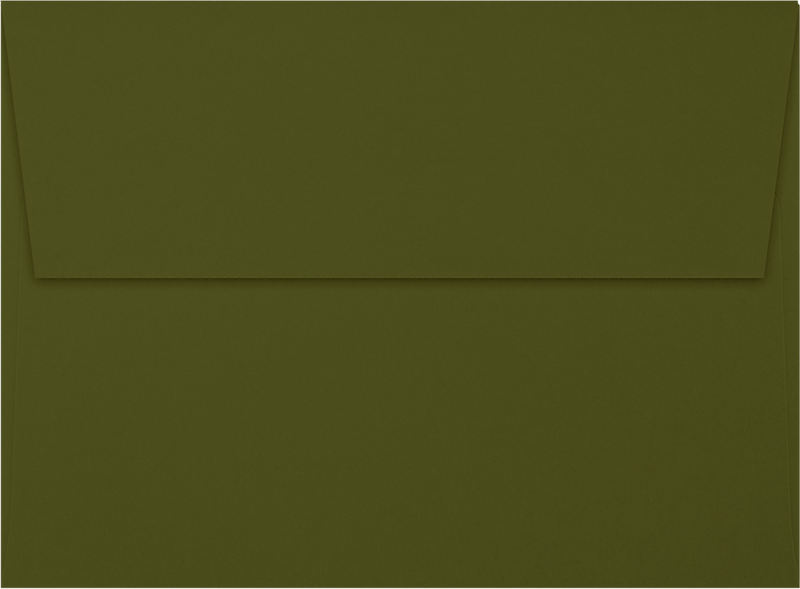 JAM Paper A6 Square Flap Envelopes, Peel & Press, 70lb, 4 3/4 x 6 1/2, Olive Green, 50 Pack (4875-81-50)