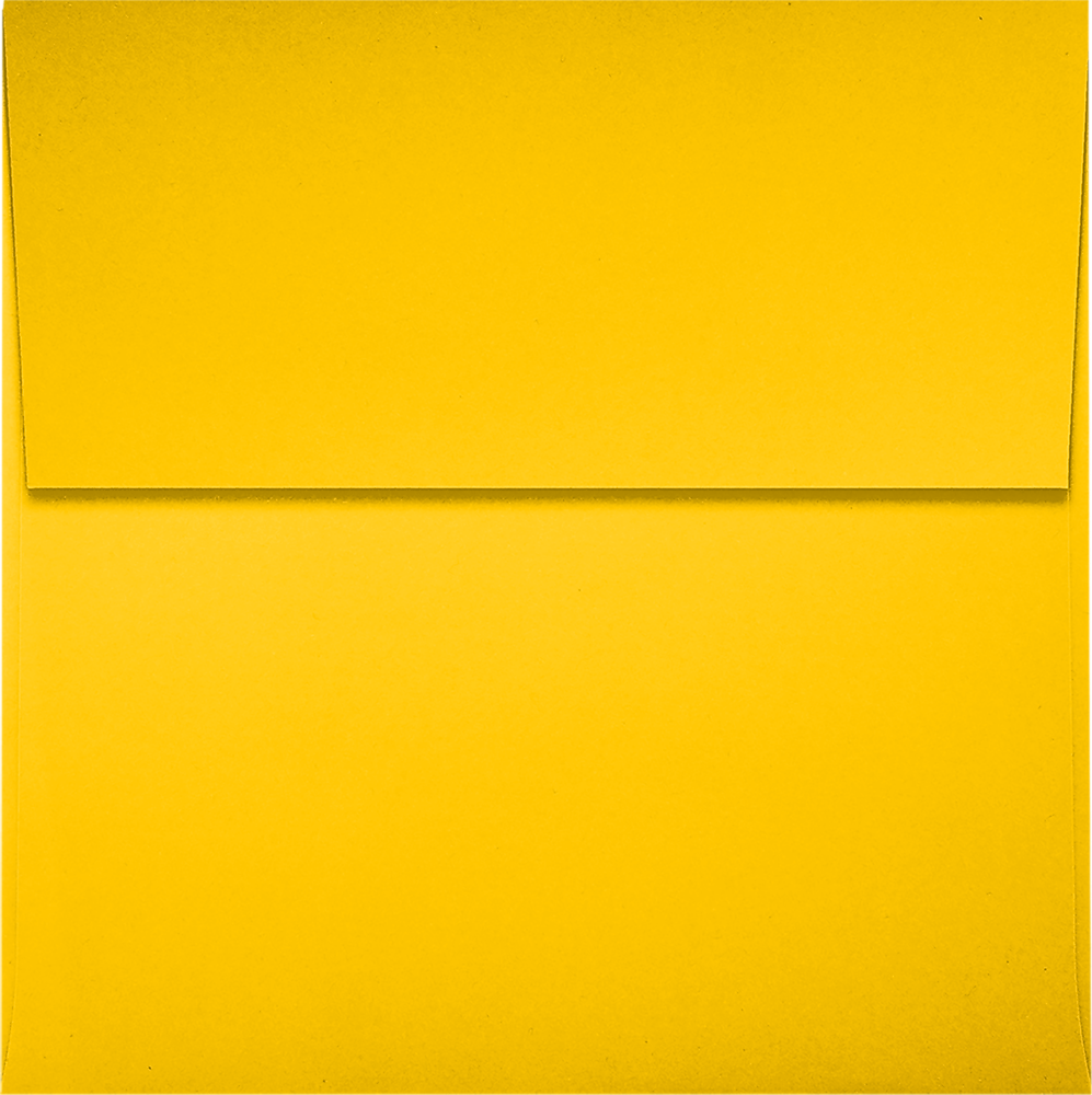 JAM Paper Square Envelopes, Peel & Press, 3 1/4 x 3 1/4, Sunflower Yellow, 250 Pack (8503-84-250)