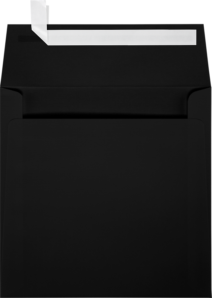 JAM Paper 6 x 6 Square Envelopes, Peel & Press, Black Linen, 50/Pack (8525-BLI-50)