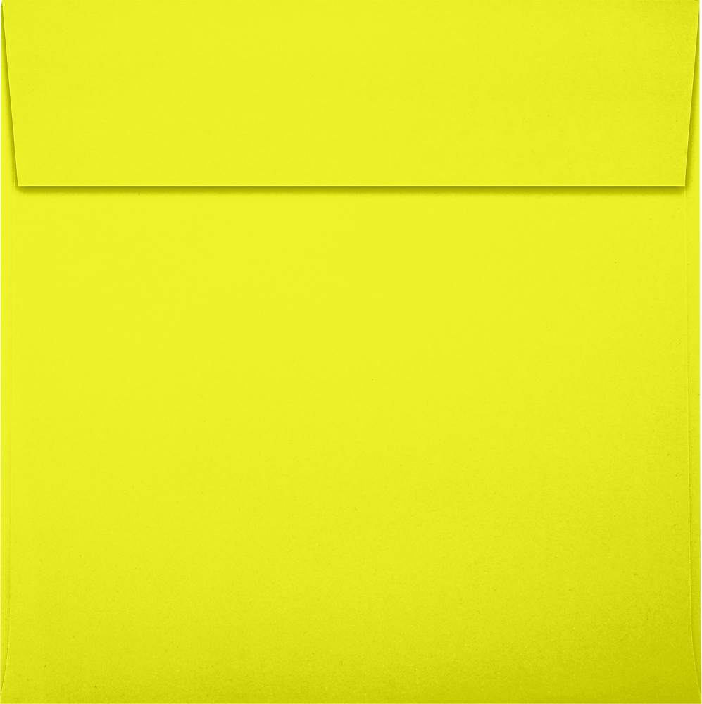 JAM Paper Square Envelopes, Peel & Press, 100lb Citrus Yellow, 6 1/4 x 6 1/4, 250 Pack, (8530-L20-250)