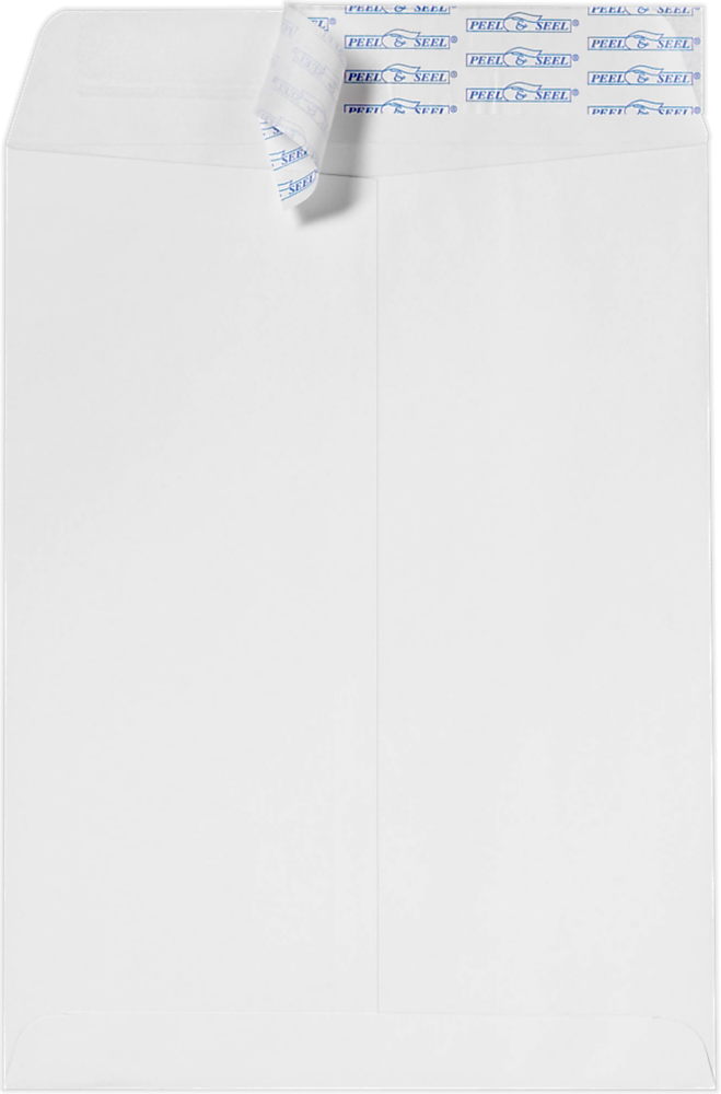JAM Paper 9 x 12 Open End Envelopes ,28lb. White w/ Peel & Seel , 50 Pack, White (75407-50)