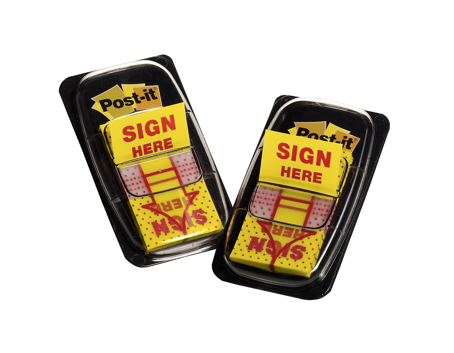 Post-it 'Sign Here' Message Flags Value Pack, 1" Wide,  Yellow, 600 Flags/Pack (680-SH12)
