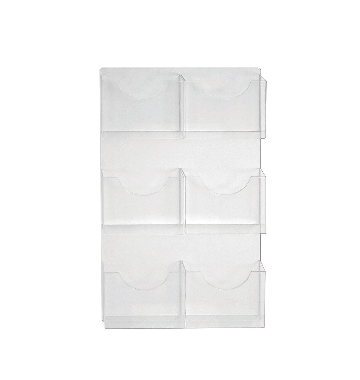 Azar Magazine Holder, 18.875" x 33.625", Vertical, Wall Mounted, Clear, Acrylic, 2/Box (252098)