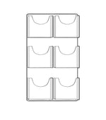 Azar Magazine Holder, 18.875" x 33.625", Vertical, Wall Mounted, Clear, Acrylic, 2/Box (252098)