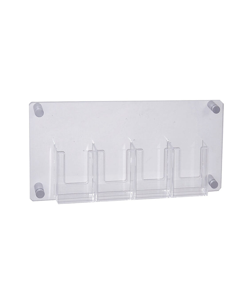 Azar Brochure Holder, 23" x 11", Horizontal, Wall Mounted, Silver, Acrylic (105580)