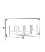 Azar Brochure Holder, 23" x 11", Horizontal, Wall Mounted, Silver, Acrylic (105580)