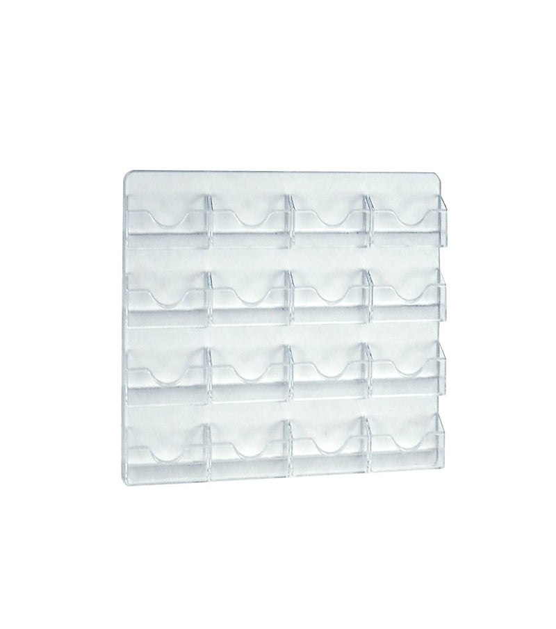 Azar Card Holder, 15.625" x 11.874", Horizontal, Wall Mounted, Clear, Acrylic, 2/Box (252084)