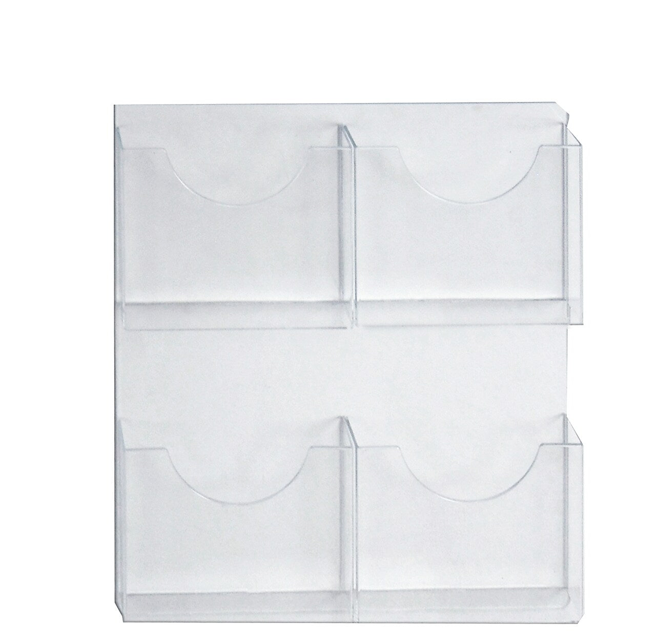 Azar Magazine Holder, 18.875" x 21.5", Vertical, Wall Mounted, Clear, Acrylic, 2/Box (252096)