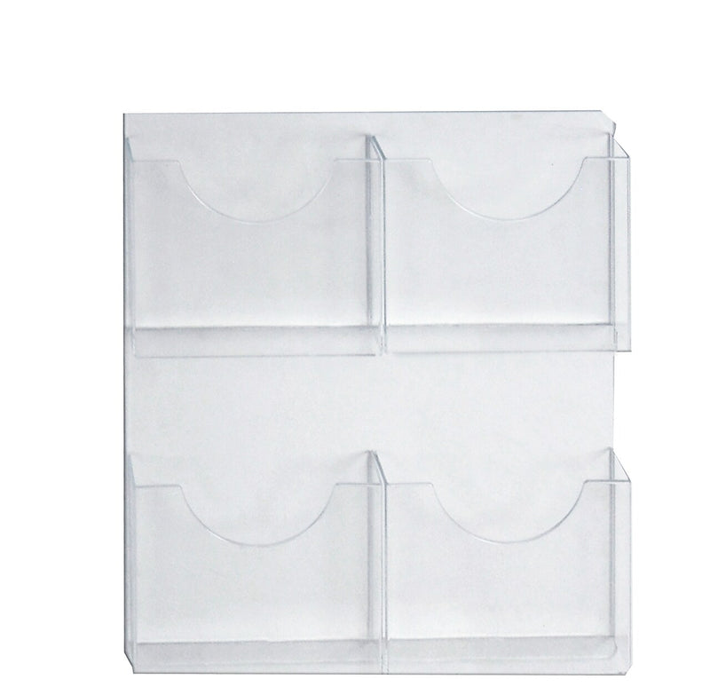 Azar Magazine Holder, 18.875" x 21.5", Vertical, Wall Mounted, Clear, Acrylic, 2/Box (252096)