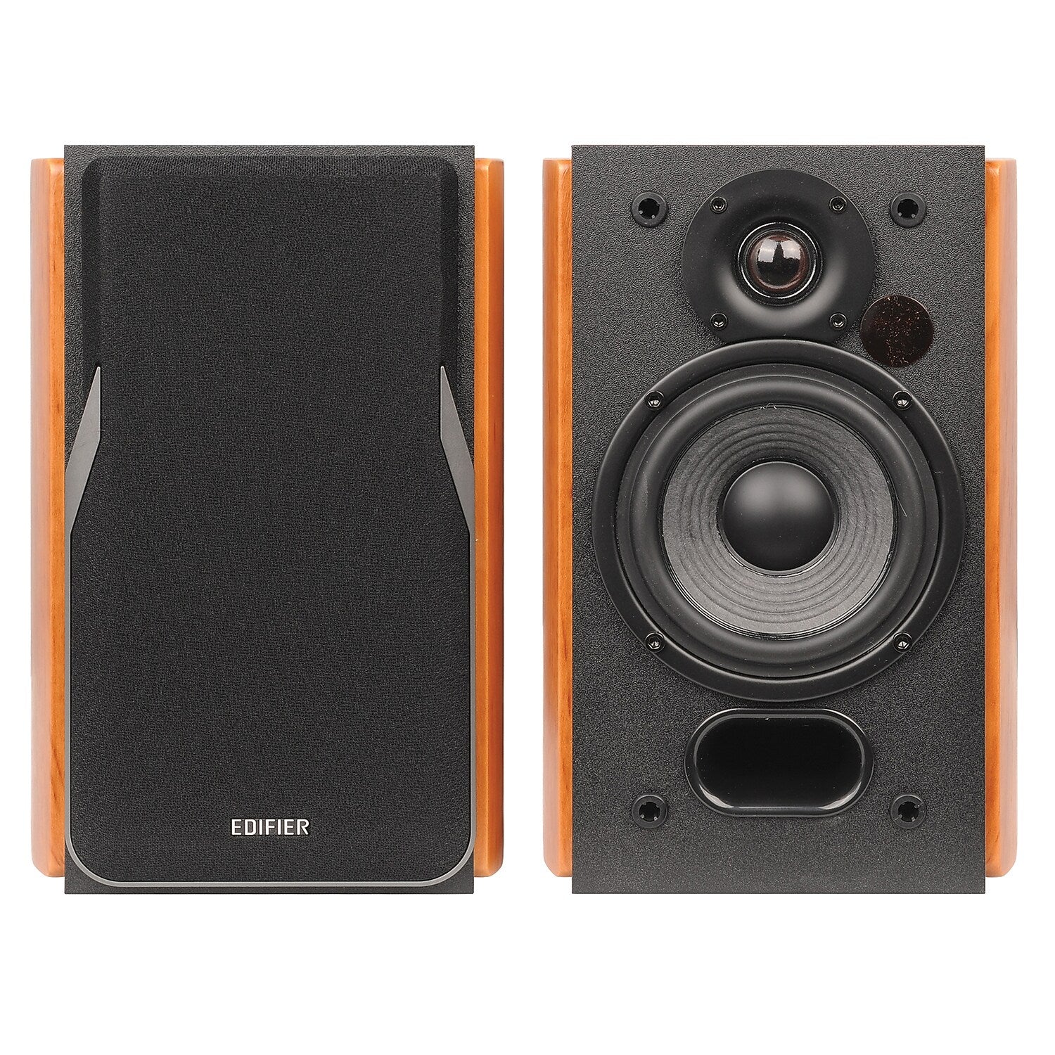 Edifier R1380DB 42W Continuous-Power Amplified Bluetooth Professional Bookshelf Speakers with Remote, 2-Count, Brown