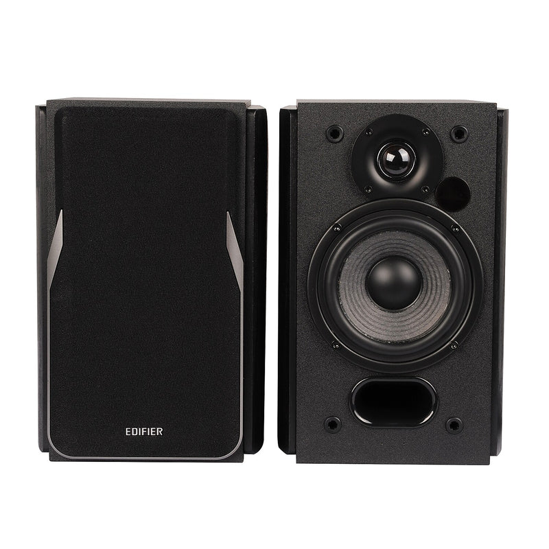 Edifier R1380DB 42W Continuous-Power Amplified Bluetooth Professional Bookshelf Speakers with Remote, 2-Count, Black
