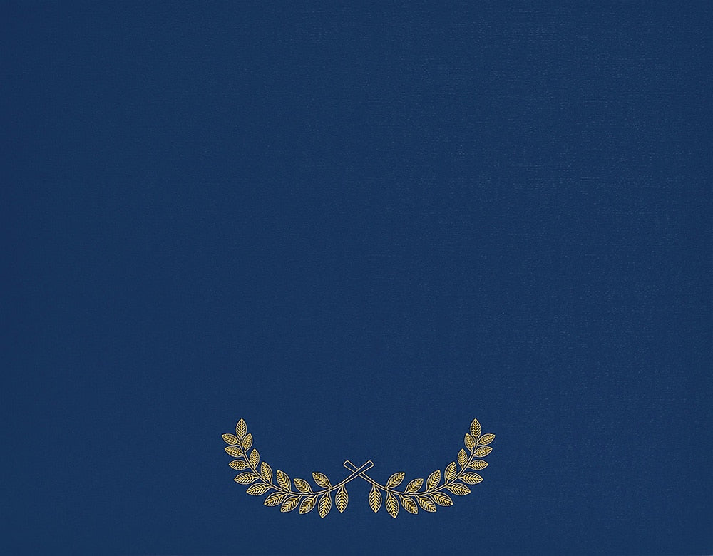Great Papers Laurel Certificate Holders, 9.34" x 12", Blue/Gold, 5/Pack (2017046)
