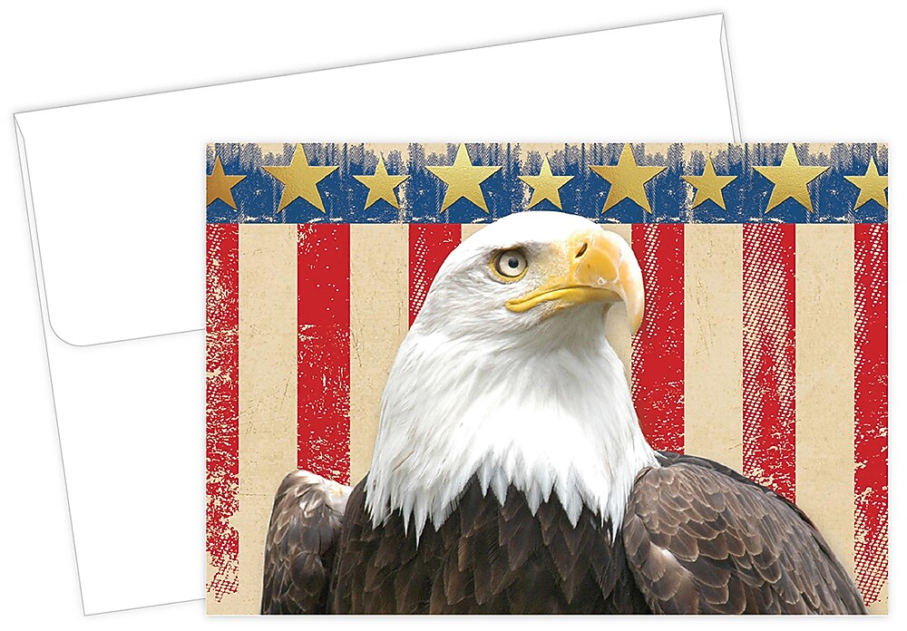 Masterpiece Studios Great Papers!® Patriotic with Gold Foil Note Card, 4.875"H x 3.35"W (folded), 20 count (2017049)