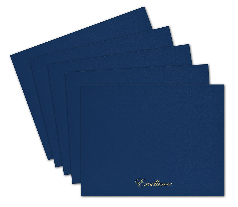 Great Papers Excellence Certificate Holders, 9.34" x 12", Blue/Gold, 5/Pack (2017044)