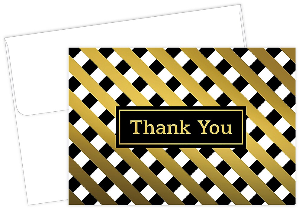 Masterpiece Studios Great Papers!® Lattice with Gold Foil Thank You Note Card, 4.875"H x 3.35"W (folded), 50 count (2017057)