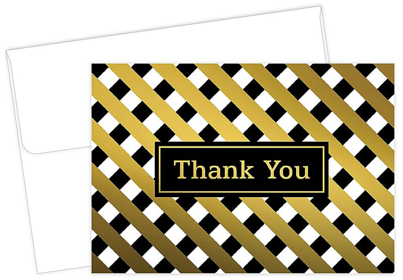 Masterpiece Studios Great Papers!® Lattice with Gold Foil Thank You Note Card, 4.875"H x 3.35"W (folded), 50 count (2017057)