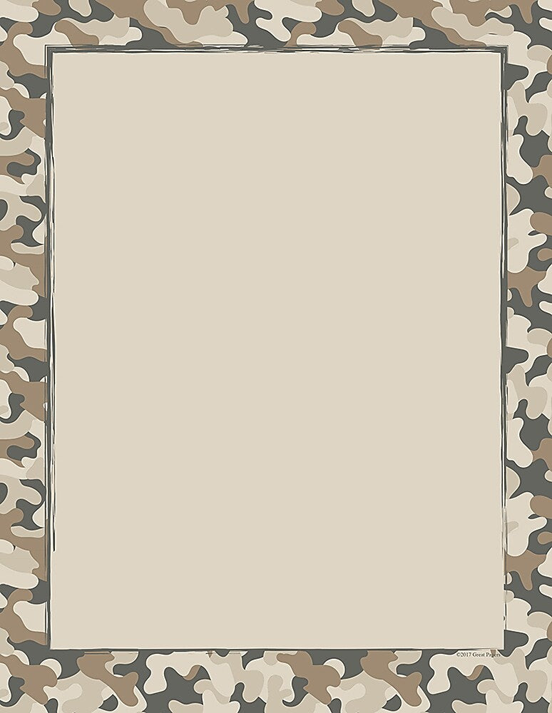 Great Papers! Camo Letterhead, 8.5"H x 11"W, 80/Pack (2017041)