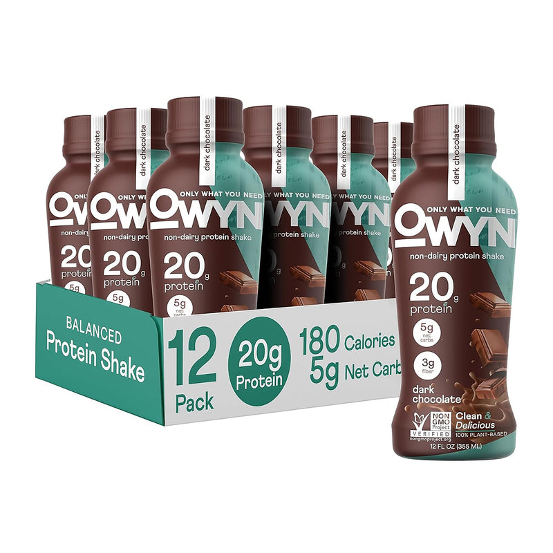 OWYN Dark Chocolate Protein Drink, 12 oz, 12/Pack (382-00001)