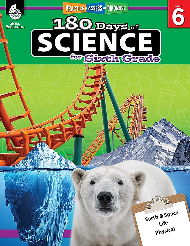 Shell Education 180 Days of Science for Sixth Grade Book (51412)