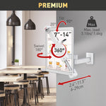 Barkan Anti-Theft Full Motion Adjustable Anti-Theft 7-14" Tablet Wall Mount, White (T72VL)
