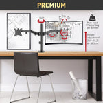 Barkan Adjustable Dual Arms, Up to 32" Monitor, Black (M142T)
