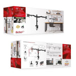 Barkan Adjustable Dual Arms, Up to 32" Monitor, Black (M142T)