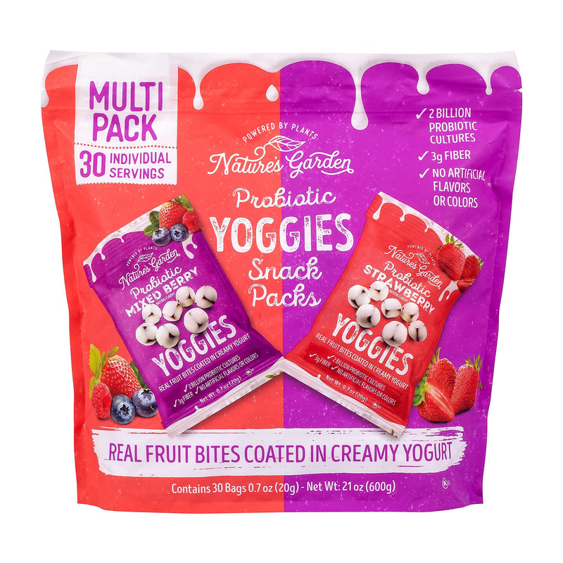 Nature's Garden Probiotic Yoggies Yogurt Fruit Gummies Variety Pack, 21 oz., 30/Pack (220-02303)