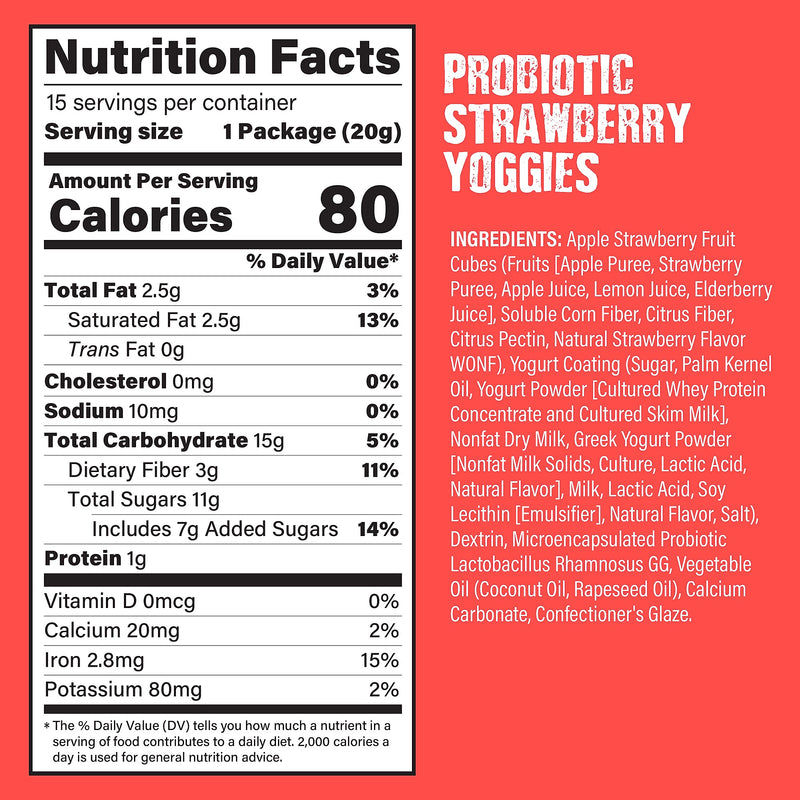 Nature's Garden Probiotic Yoggies Yogurt Fruit Gummies Variety Pack, 21 oz., 30/Pack (220-02303)