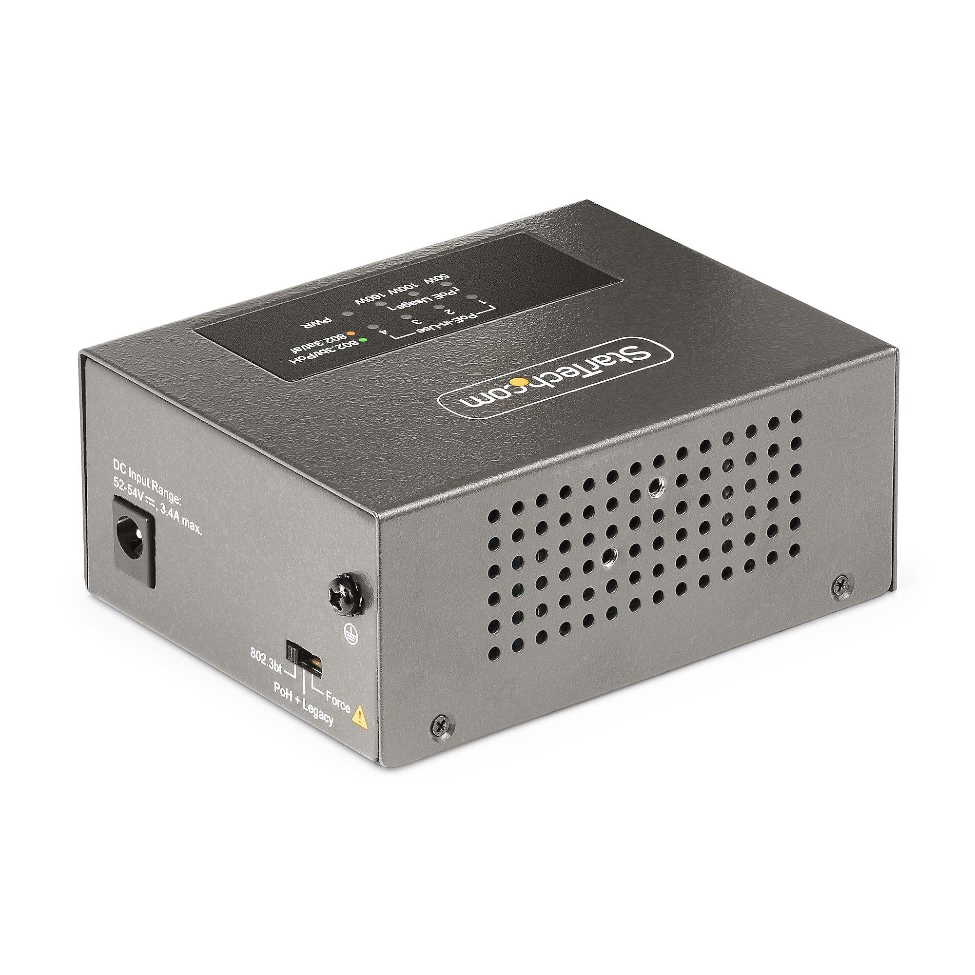 StarTech 4-Port Multi-Gigabit PoE++ Injector Unmanaged, 5/2.5/1G Ethernet, 160 Watts Power Budget  (AS445CPOEINJE)
