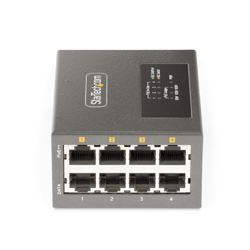 StarTech 4-Port Multi-Gigabit PoE++ Injector Unmanaged, 5/2.5/1G Ethernet, 160 Watts Power Budget  (AS445CPOEINJE)