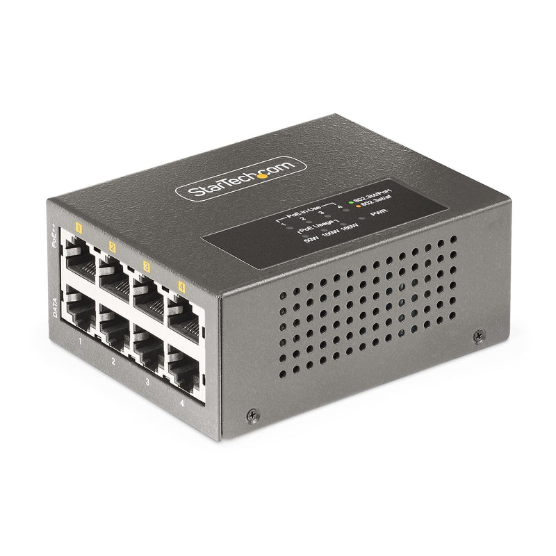 StarTech 4-Port Multi-Gigabit PoE++ Injector Unmanaged, 5/2.5/1G Ethernet, 160 Watts Power Budget  (AS445CPOEINJE)