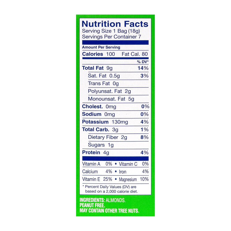 Blue Diamond Whole Natural Almonds, 0.63 oz., 7 Bags/Pack, 6/Pack (220-00793)