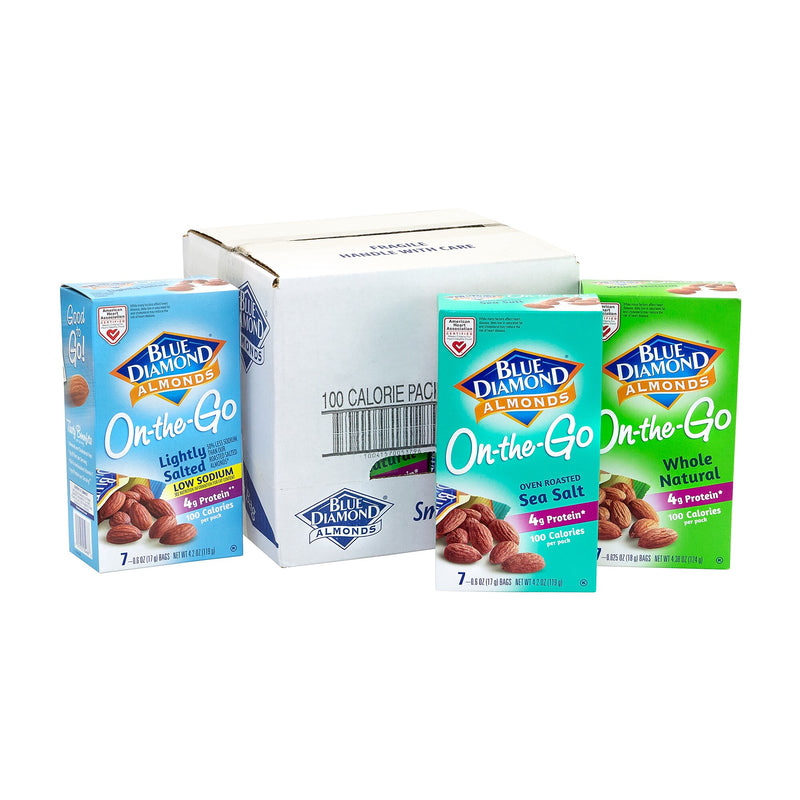 Blue Diamond Lightly Salted Almonds, 0.625 oz., 7 Bags/Pack, 6/Pack (220-00796)