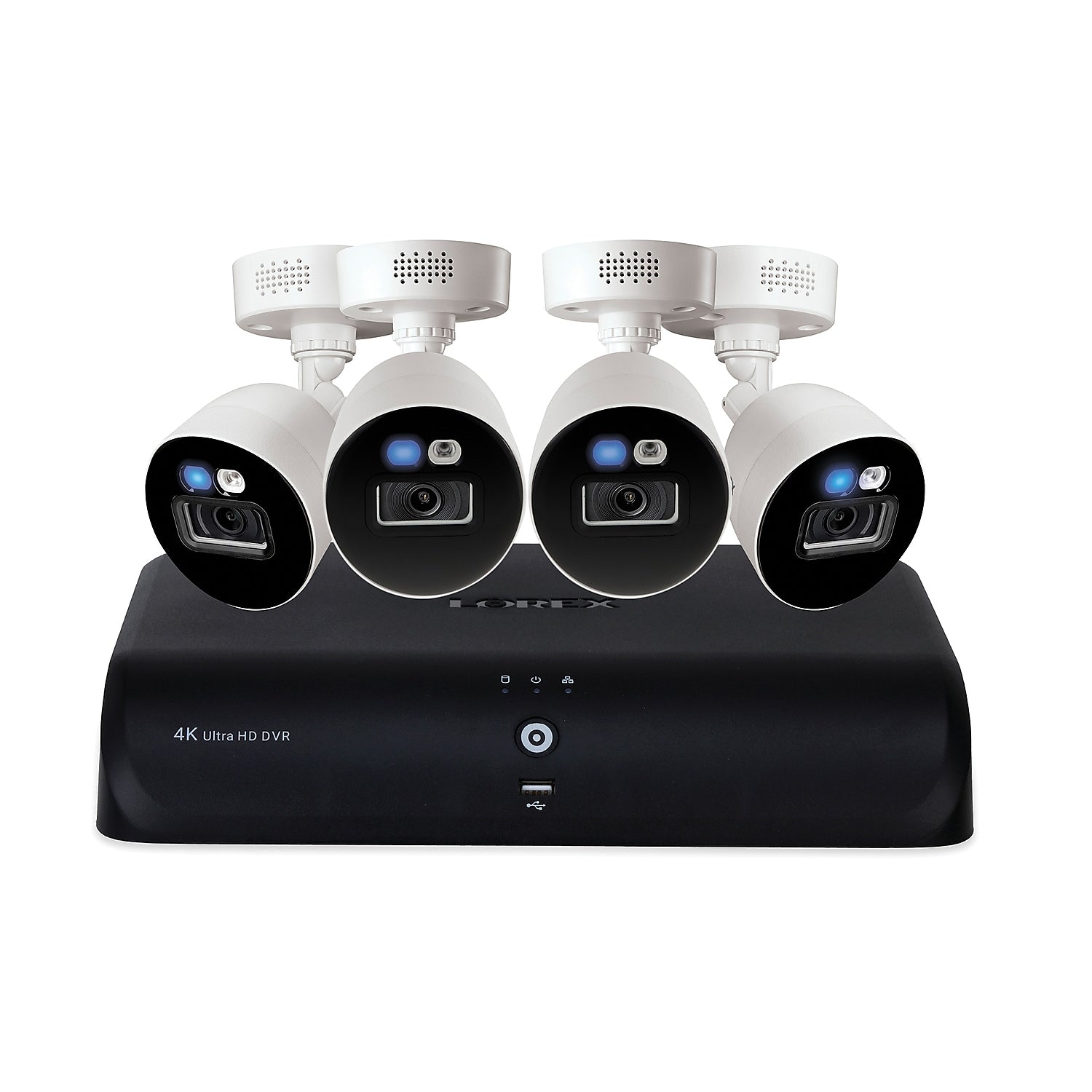 Lorex Fusion 4K 8.0-MP 12-Camera-Capable 2-TB DVR System with 4 Wired Smart Deterrence Cameras, White (D881A82B-8DA4-E)